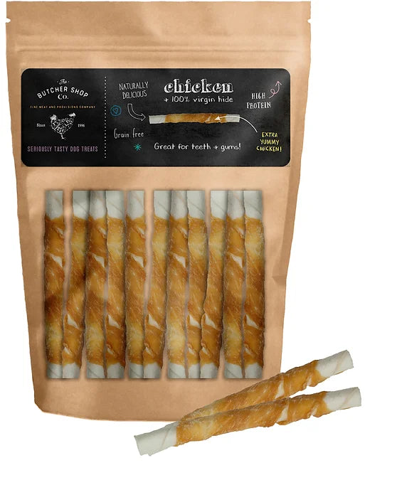 Butchers Chicken Twisted Sticks - 10 Pack | Brown's Natural Treat Range - BROWNS PET RANGE