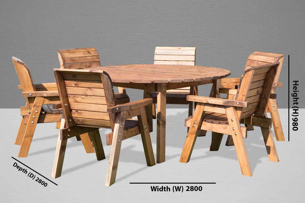 Six Seater Circular Table Set - BROWNS PET RANGE