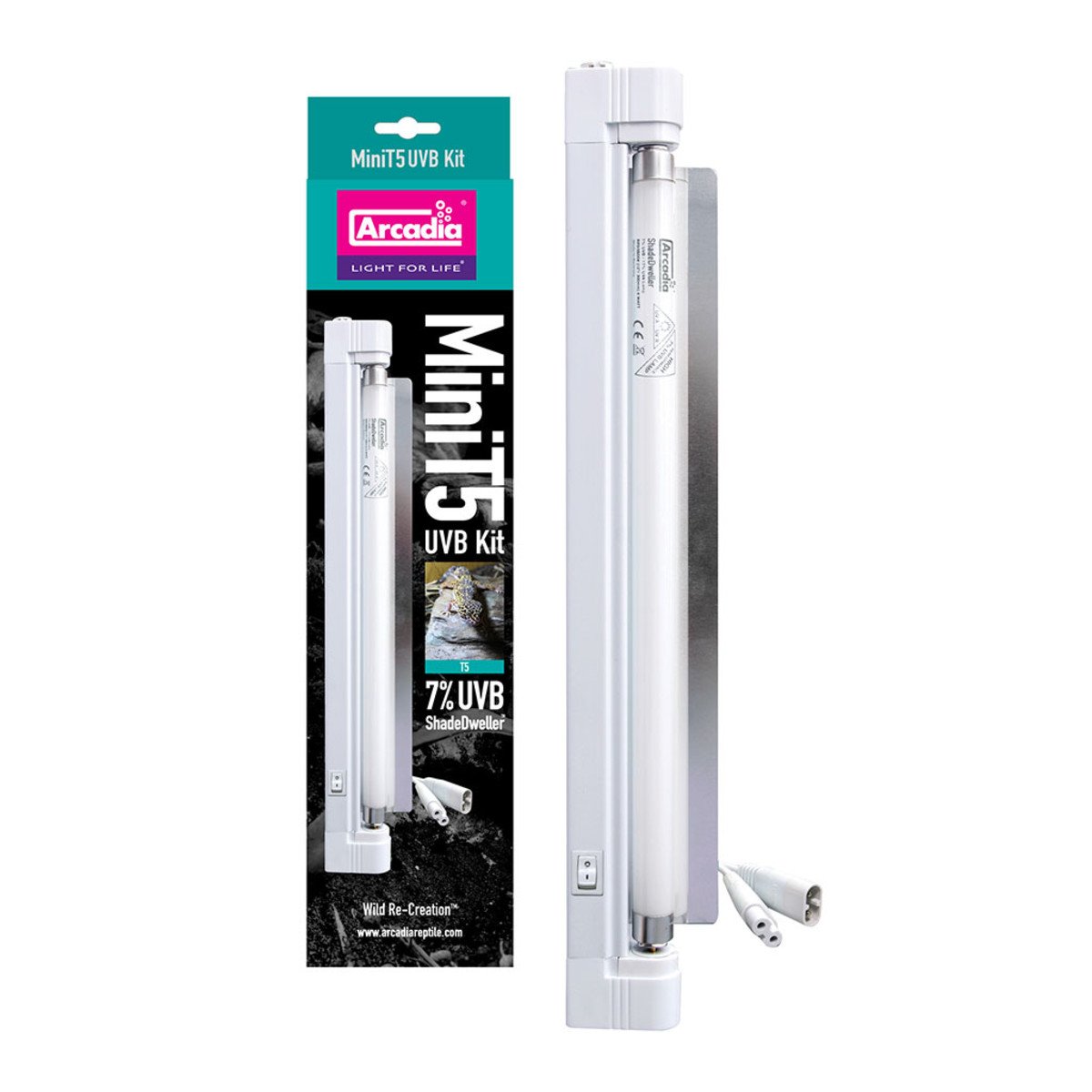 Arcadia T5 UVB Mini Kit, Shadedweller 7% UVB, 8 WATT - BROWNS PET RANGE