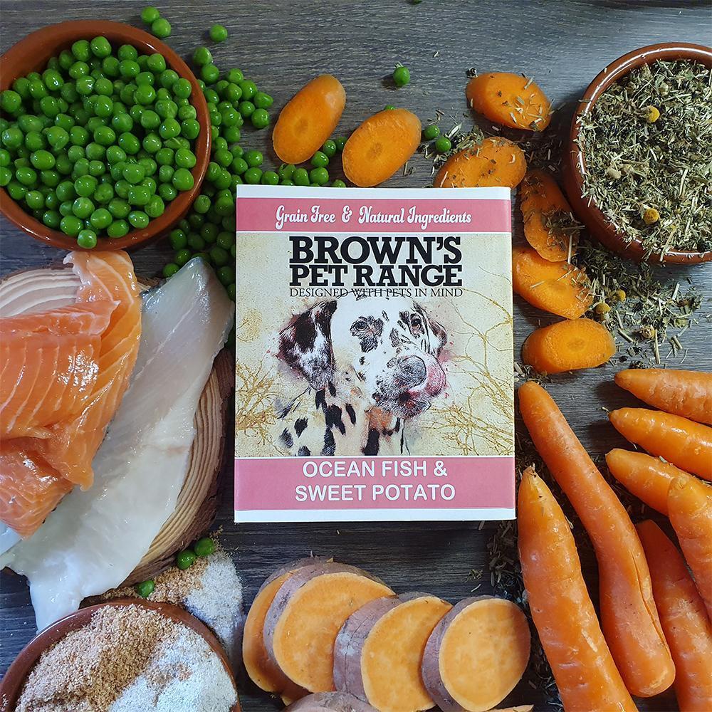 Brown's Hearty Dinner's | Grain Free Ocean Fish & Sweet Potato 395g - - Browns Pet Range