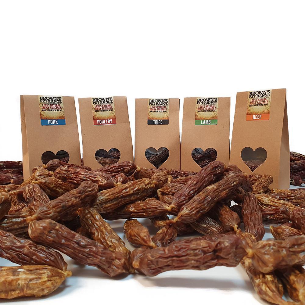 Brown's Natural Doggy Sausages | Tripe - - Browns Pet Range