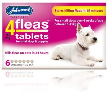 Johnson's Dog Flea Tablets for Puppy's & Small Dogs (Size Varieties) - BROWNS PET RANGE