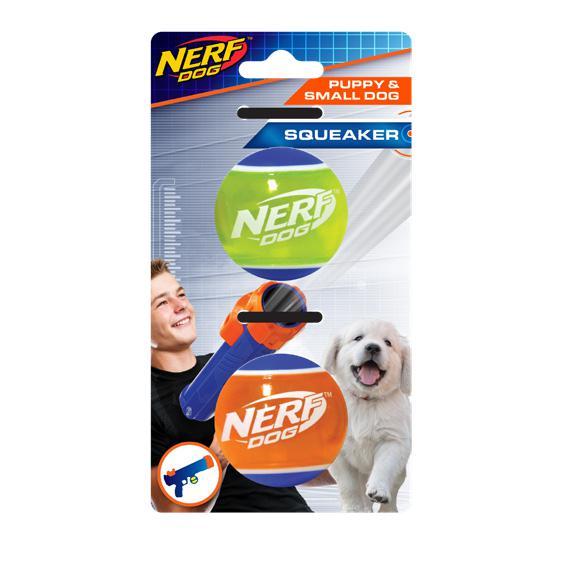 NERF DOG Feeder Football Dog Toy, 2 count 