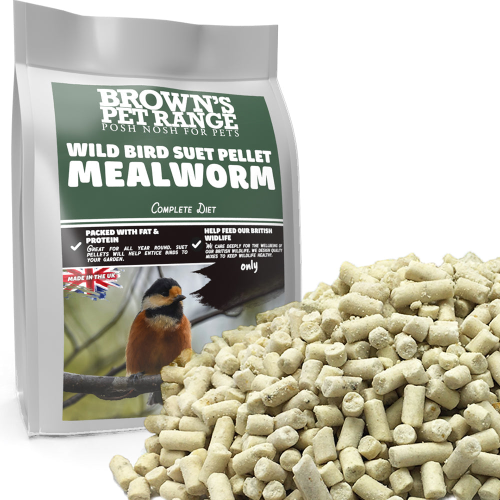 Posh Nosh for Wild Birds Mealworm Suet Pellets BROWNS PET RANGE