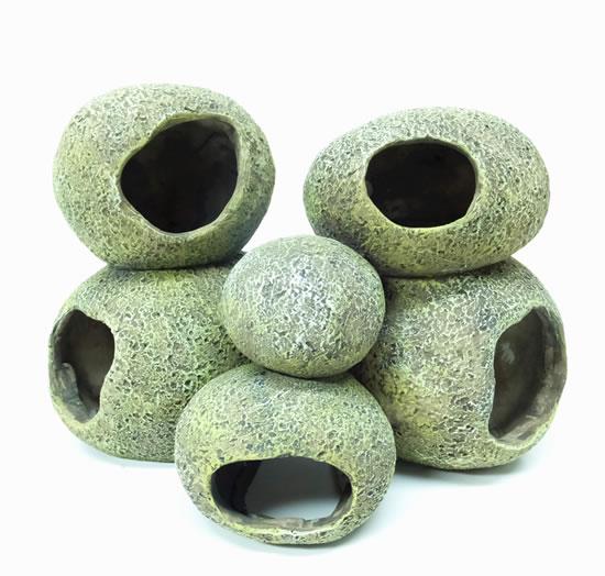 Resin Stone Hideaway's 6 Stones Aquarium Ornament - - Browns Pet Range