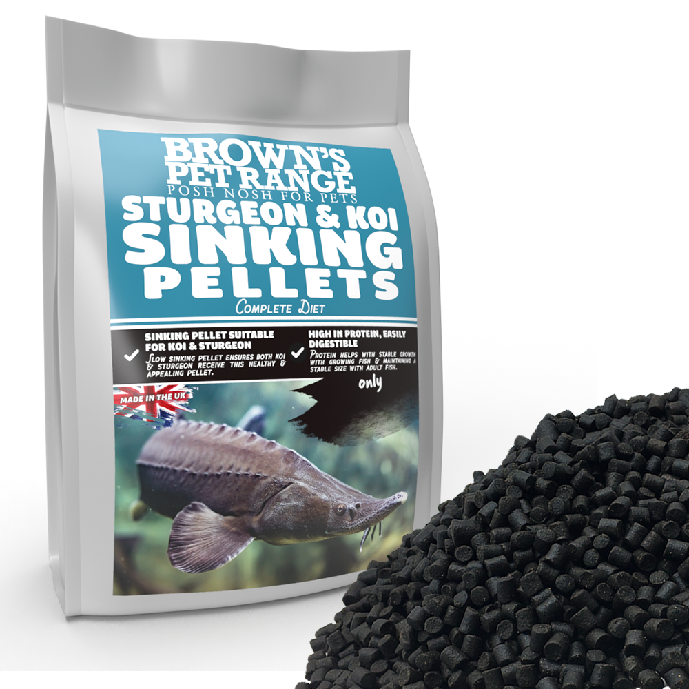 Sturgeon Koi Sinking Pellet Posh Nosh For Pond Fish BROWNS