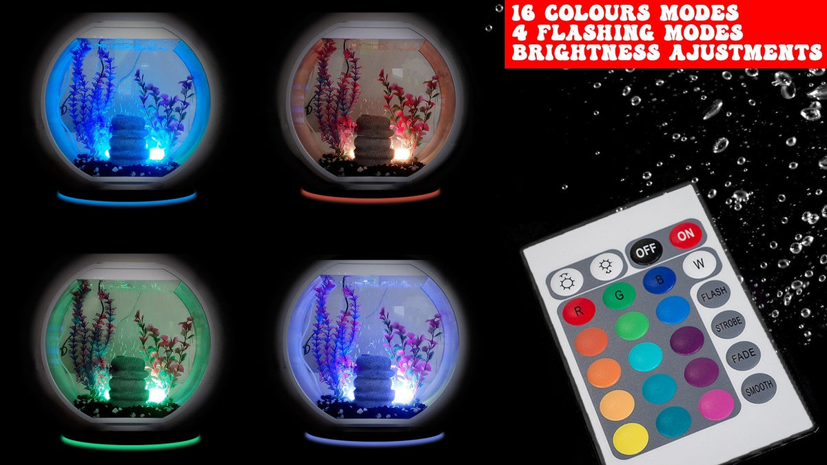 Submersible Aquarium LED Bubble Wall Light With Remote Control BROWNS
