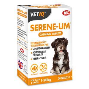 VetIQ Serene-UM Calming Tablets | For Dogs and Cats | 1-20Kg | 30 Tablets - - Browns Pet Range