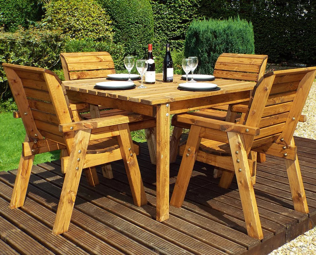 Set Range Table Four Seater Square Table Set – BROWNS PET RANGE