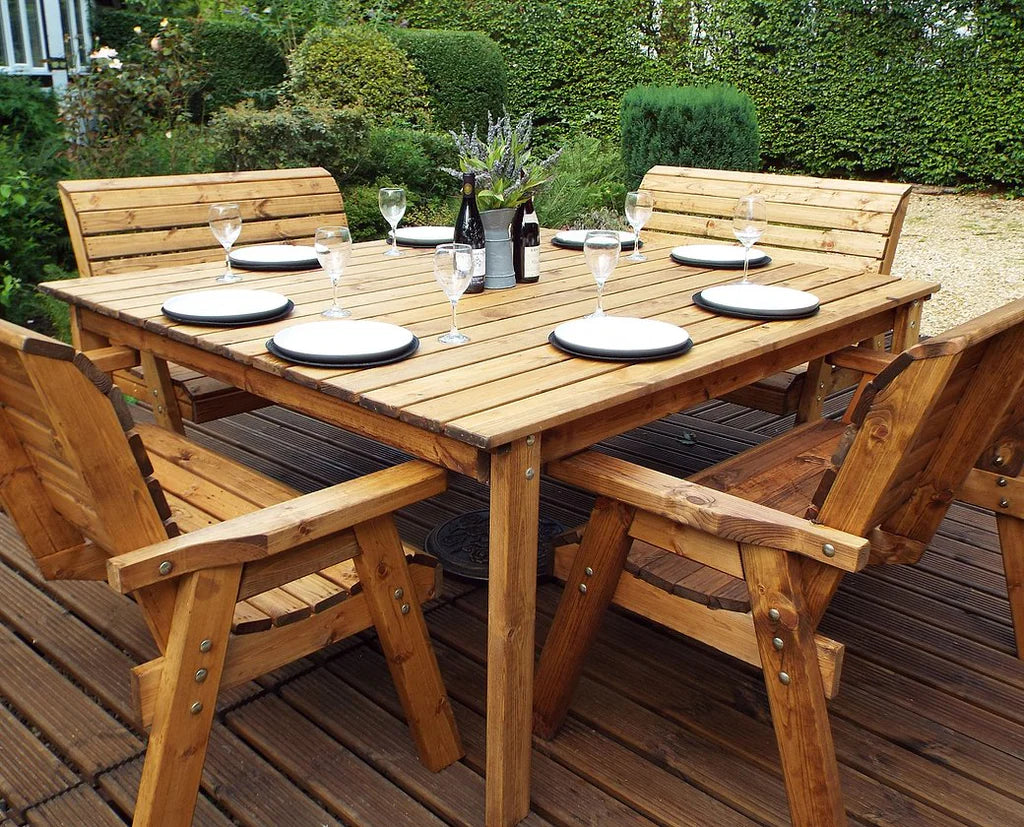 Set Range Table Eight Seater Bench Square Table Set – BROWNS PET RANGE