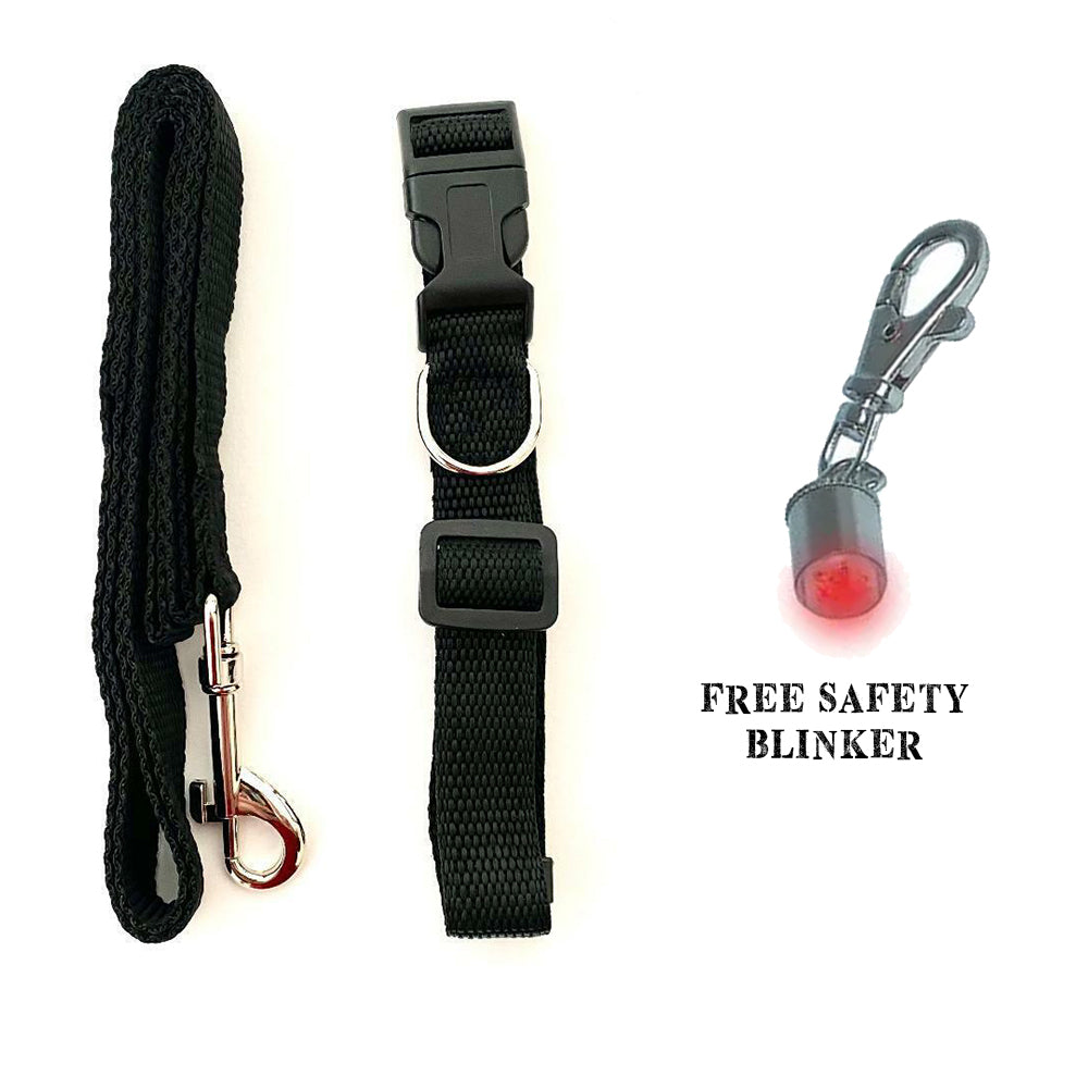 Classic Stylish Webbing Collar & Lead Set With Free Safety Tag - BROWNS PET RANGE