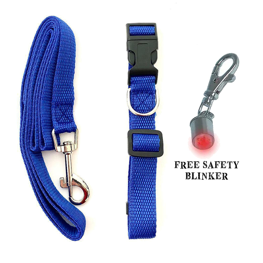 Classic Stylish Webbing Collar & Lead Set With Free Safety Tag - BROWNS PET RANGE