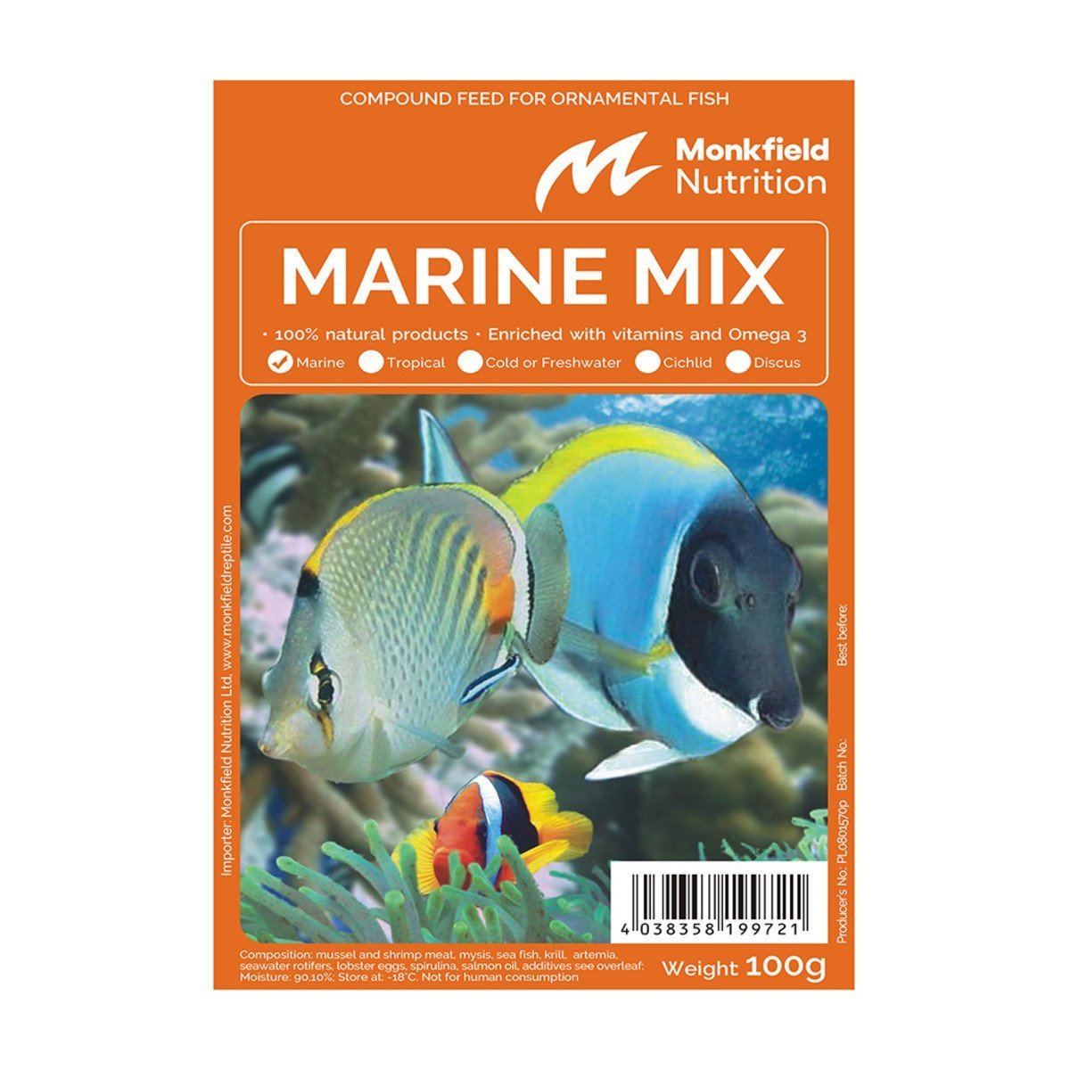 Frozen Marine Mix 1kg 10 Pack BROWNS PET RANGE Frozen Marine Mix 1kg 10 Pack BROWNS PET RANGE