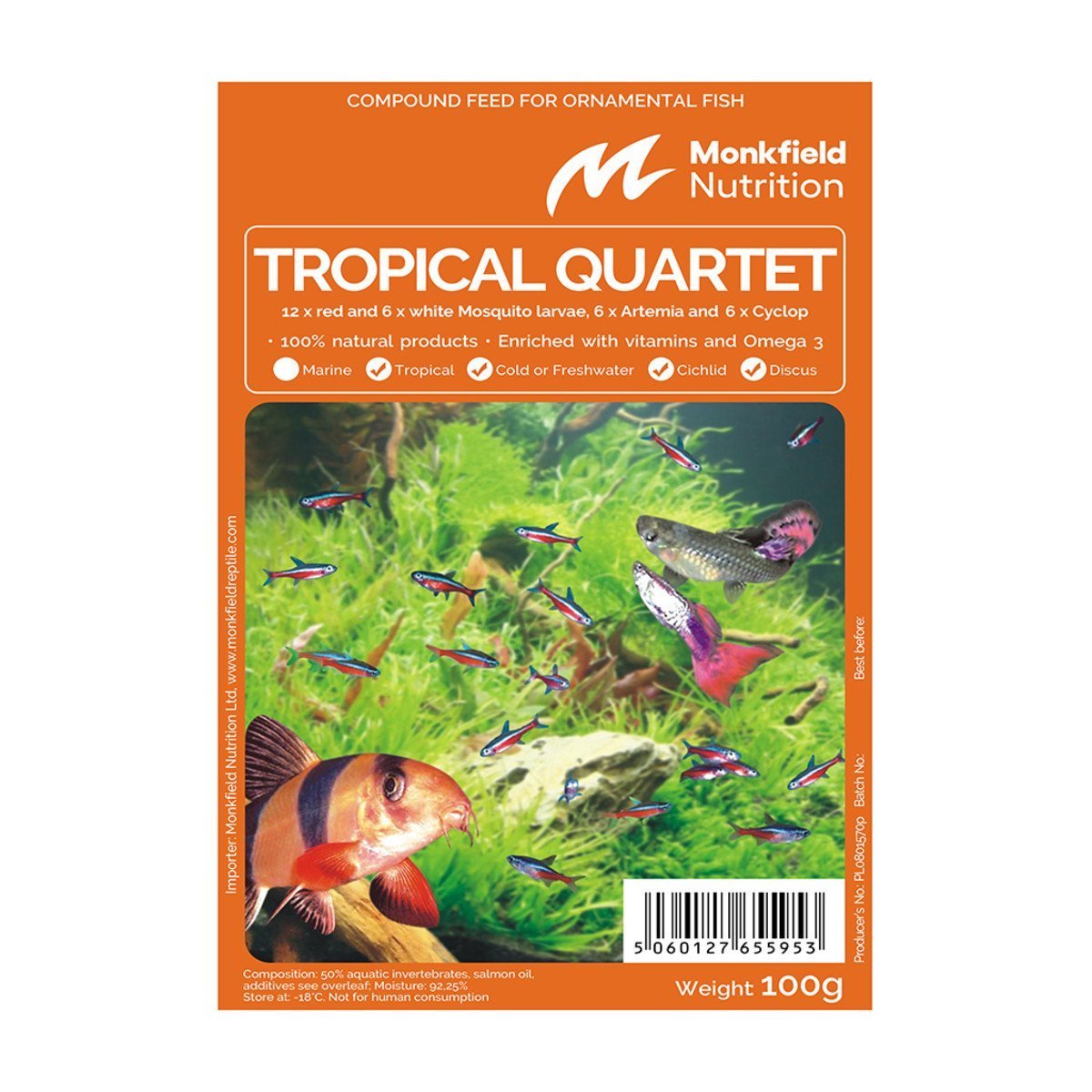 Frozen Tropical Quartet 1kg (10 pack) BROWNS PET RANGE