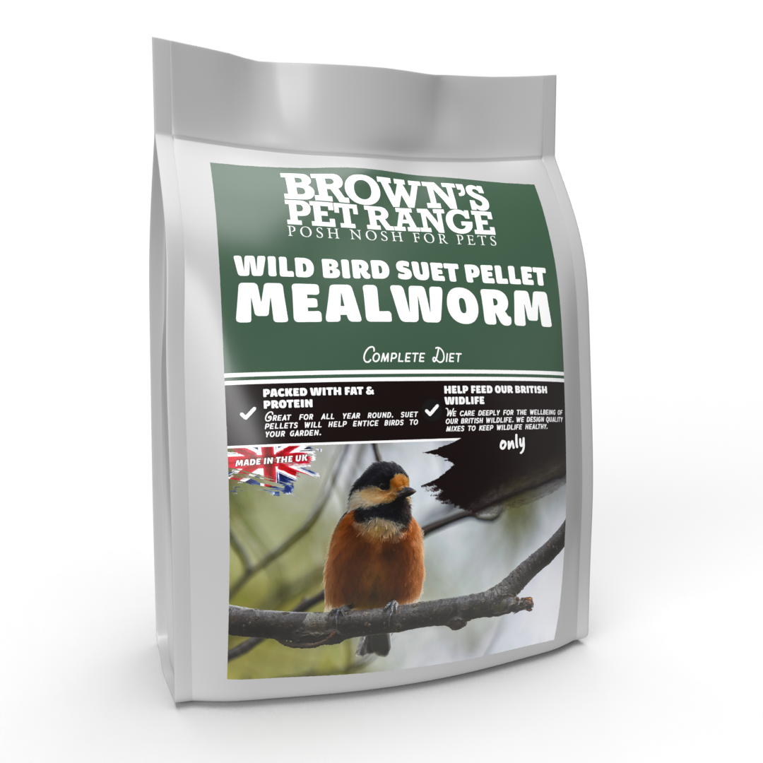 Posh Nosh for Wild Birds Mealworm Suet Pellets BROWNS PET RANGE